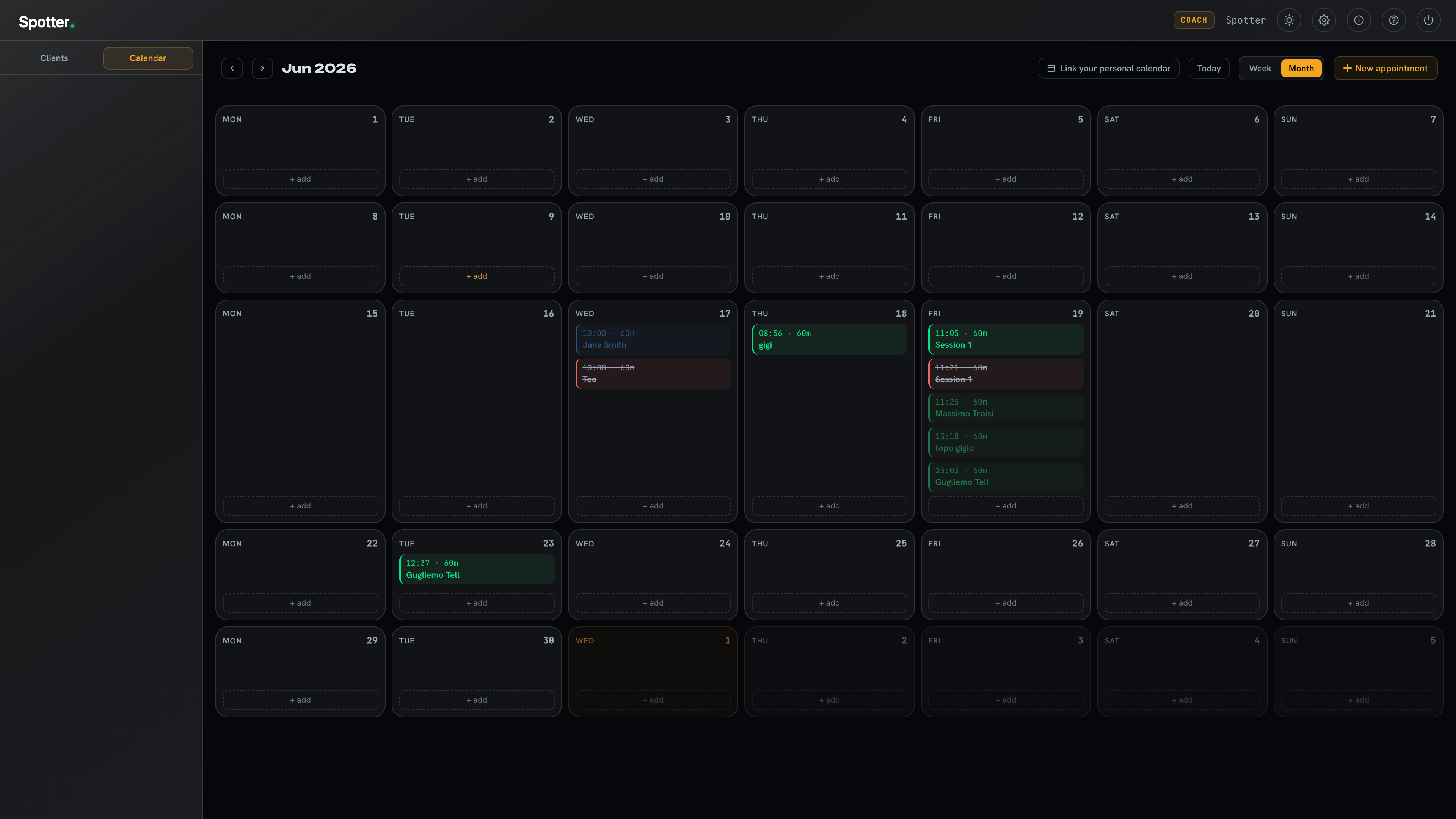 Calendar and appointments
