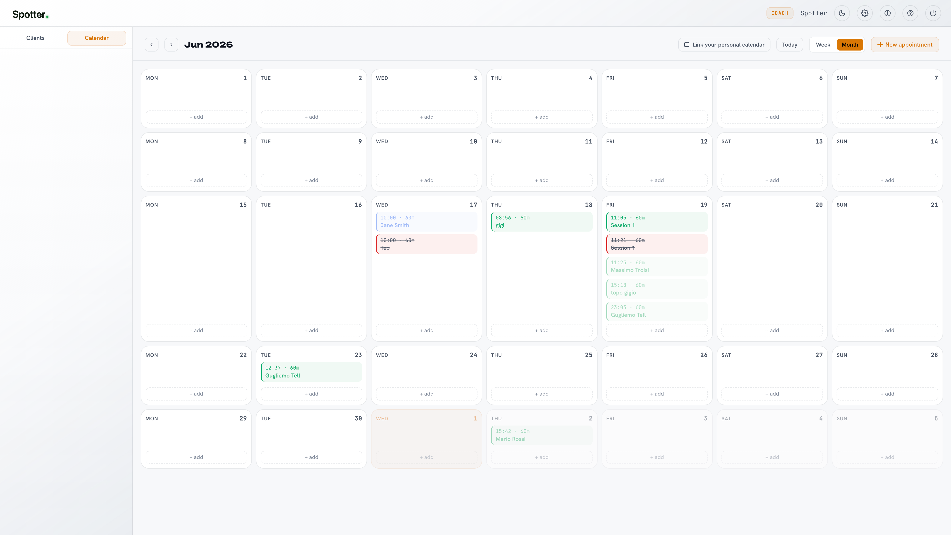 Calendar and appointments
